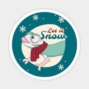 Translucent Veiled Chameleon, Christmas Edition! Let It Snow Magnet